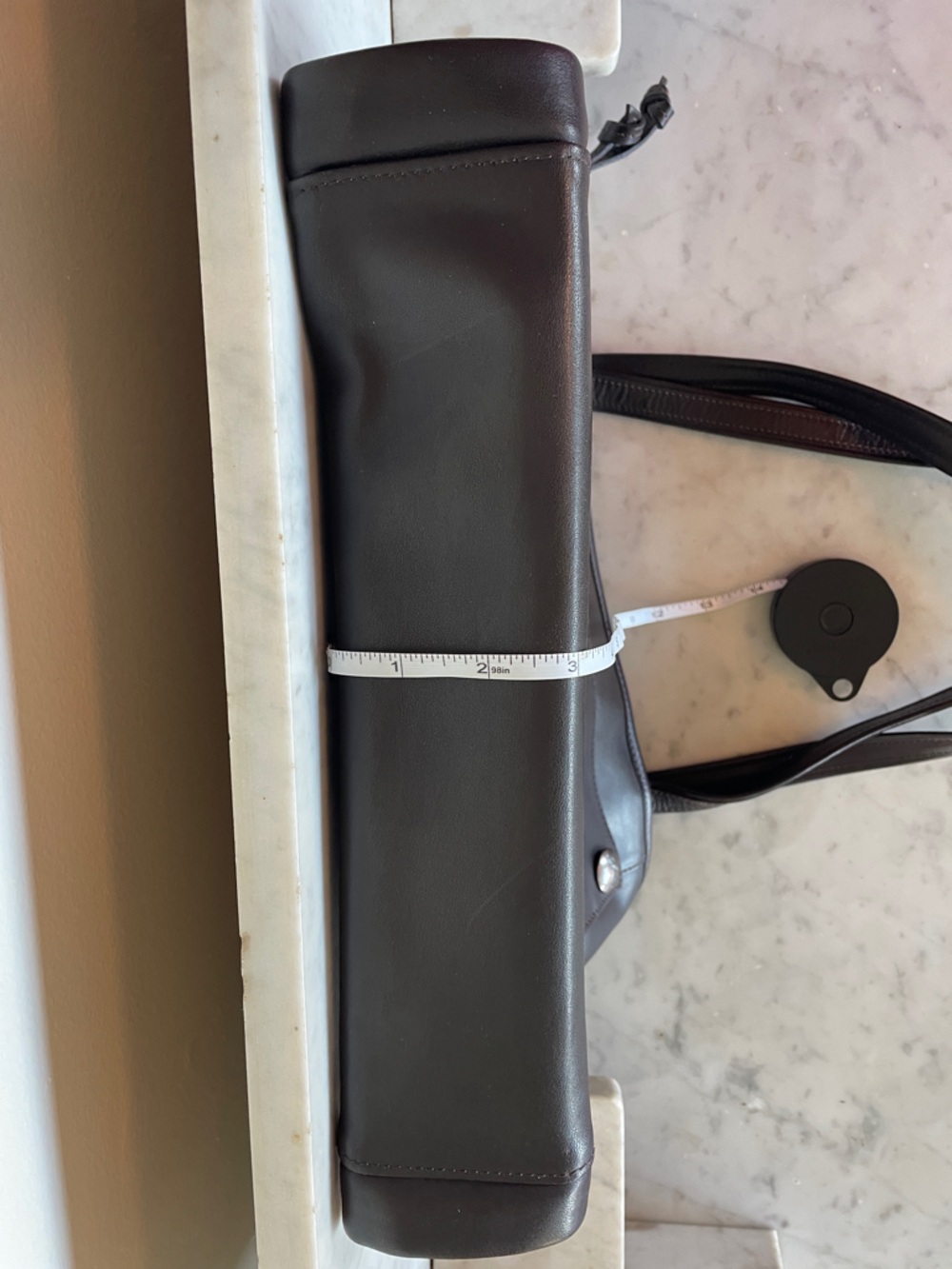 LONGCHAMP Galatee Chocolate Brown Leather Shoulder Bag - Picture 16 of 16